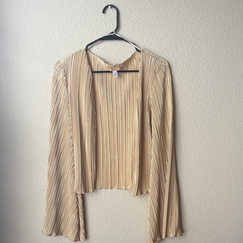 Urban Outfitters Gold Pleated Blouse